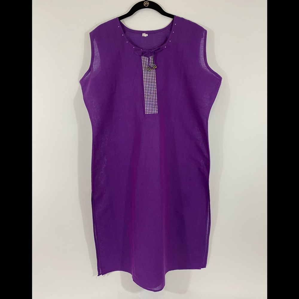 Tunic Purple 💯%  Punjabi India Cotton XL NEW